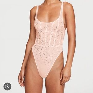 SOLD - Victoria’s Secret Sugar Coated Rhinestone Wicked Corset Teddy - S - NWoT